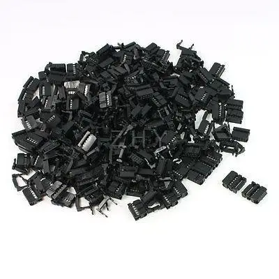 

FC-10P 2.54mm Pitch Position Flat Cable IDC Socket Connector Black 200 Pcs
