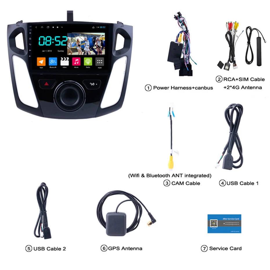 Android 8,1 автомобильный DVD 1din мультимедийная Navi система для Ford focus 2012- Автомобильный gps навигатор стерео Wifi головное устройство