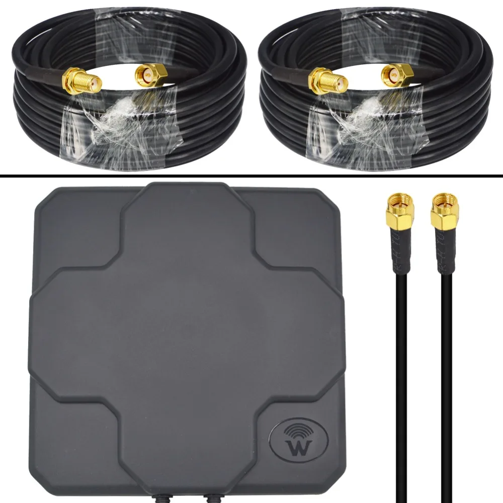4G антенна наружная панель 18dbi 698-2690MHz 4G LTE антенна MIMO внешняя антенна+ 2 шт. SMA штекер SMA женский RG58 кабель