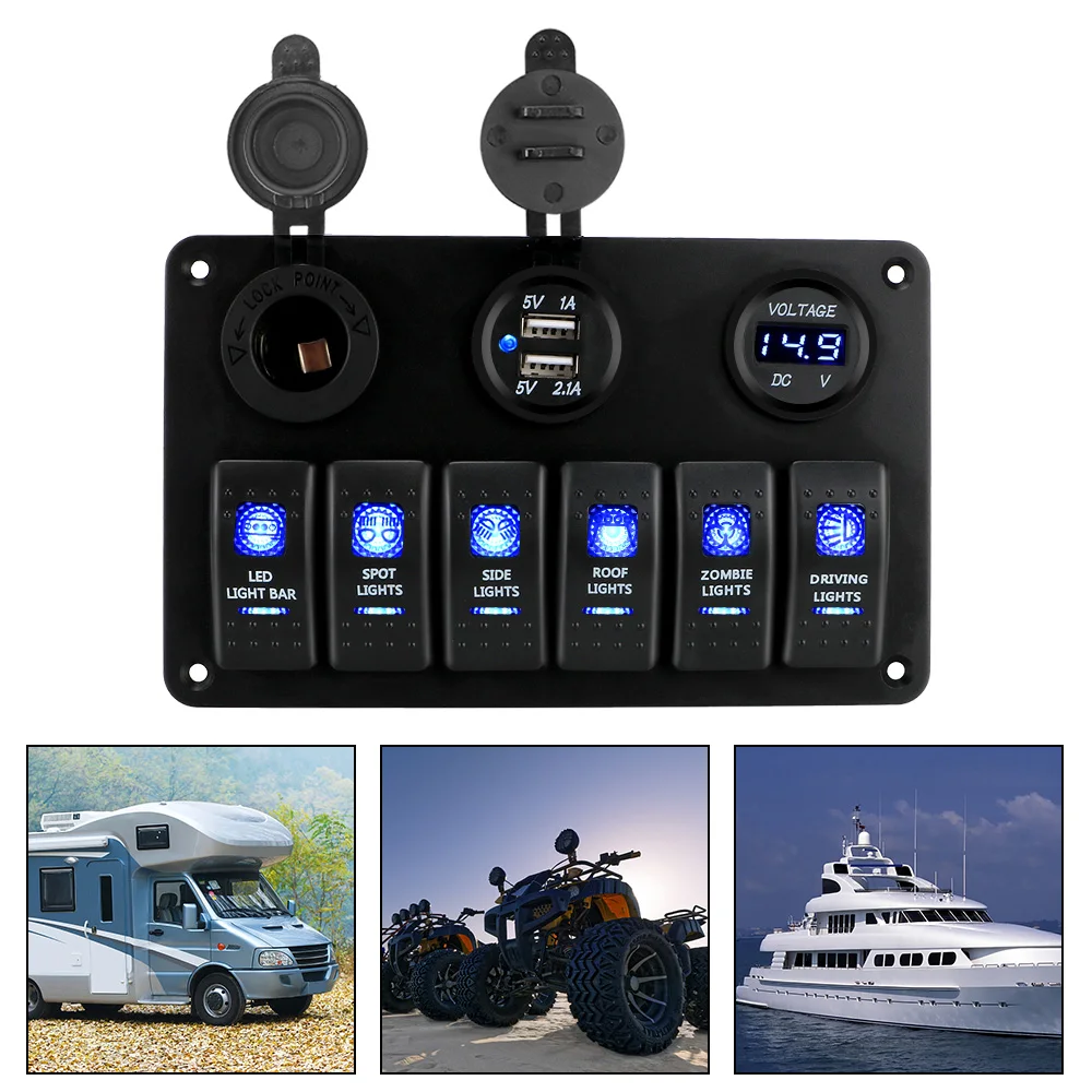 Dual-USB-Ports-Car-Marine-Circuit-Breaker-Waterproof-ON-OFF-Lights-6 ...