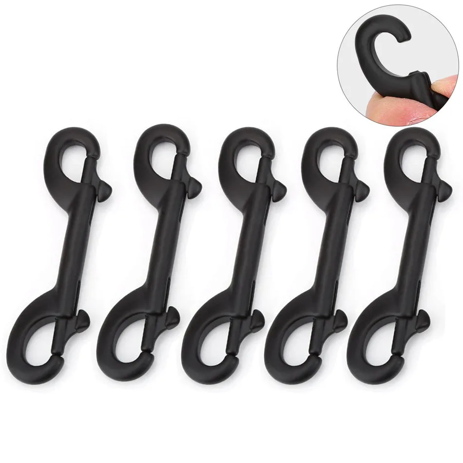 

5pcs Durable 304 Stainless Steel 90mm Double Ended Clip Hook Bolt Snap Scuba Diving Buckle Diving Kayak Paddle Leash Accessories