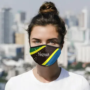 

Distressed Tanzania Flag Face Mask Washable Anti Dust Mask with 4PCS 5Layers Filters for Bicycle, Cycling,Sports