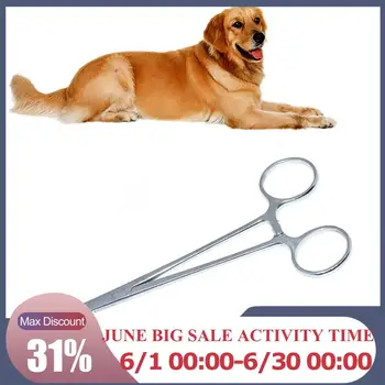 

Pet Dog Cat Stainless Steel Medical Curved Head Hemostatic Forceps Forceps Needle Holder for Pet Hair Scissors Pet Grooming