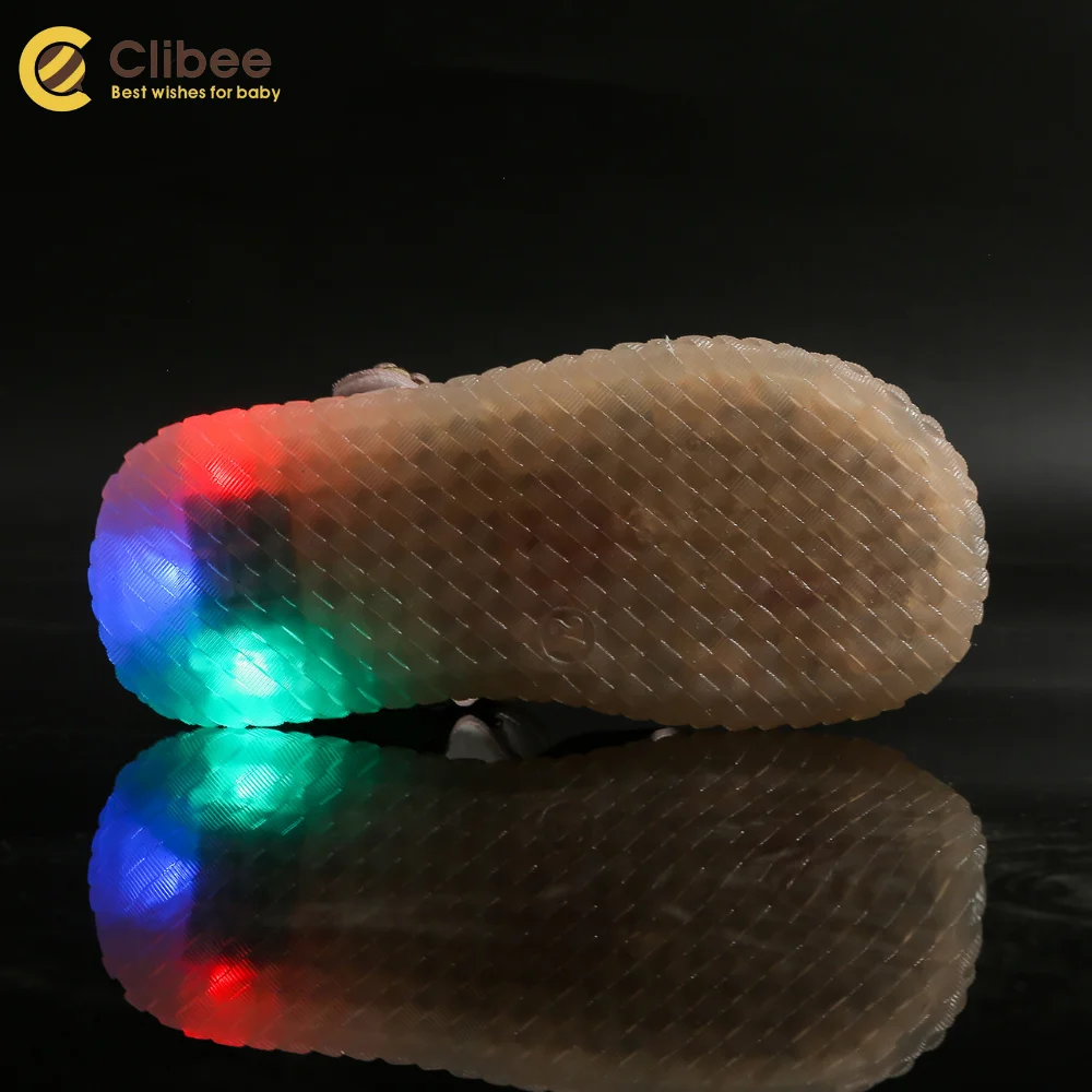 Clibee для маленьких девочек летние детские сандалии кожаные светодиодный