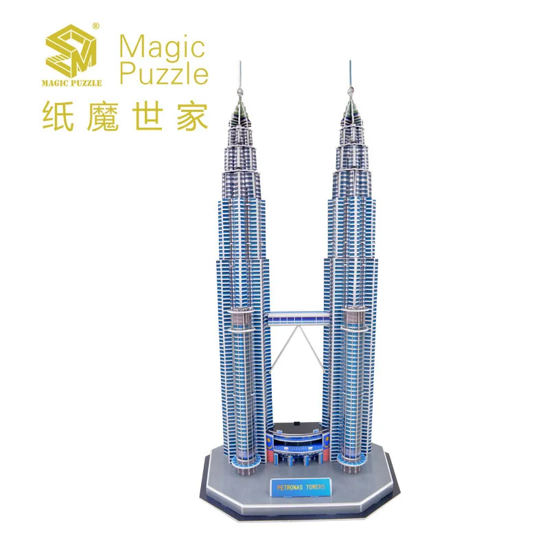 Креативная 3D головоломка, Куала-Lumpur, близнецы, бумажная архитектура, модель, детские развивающие игрушки DIY, собранные игрушки