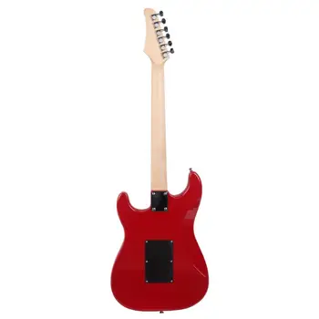 

ST Stylish Electric Guitar With Black Pickguard Red Audio + Bag + Strap + Paddle + Rocker+ Cable +Wrench Tool Musical Instrument