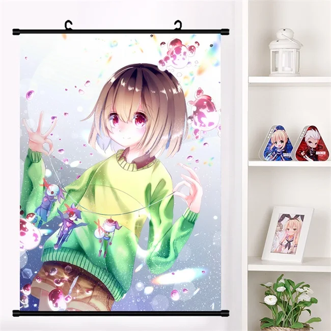 Аниме игра Undertale Sans Frisk Flowey Chara настенная прокрутка настенный плакат коллекция домашнего декора арт-подарки - Цвет: C