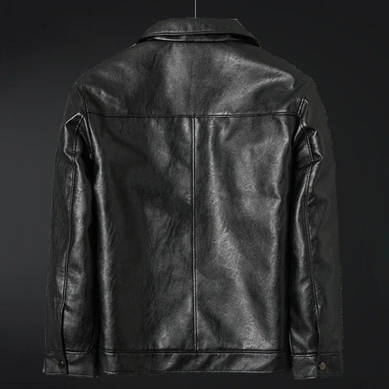 70% OFF Men Leather Jacket Autumn Winter Fashion Vintage PU Motorcycle Bomber Jackets 2019 New Plus Size Coats Chaqueta Moto Hombre