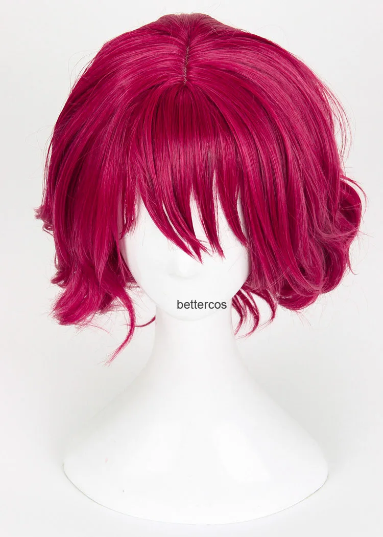 Akatsuki no Yona парики для косплея короткие розово-красные кудрявые термостойкие синтетические волосы парик+ парик колпачок