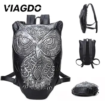 

Elegant Travel Ladies 3D Owl Backpack Shoulder Bag Leather Designer Messenger
