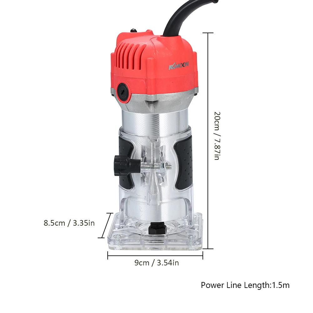 LAMEZIA 220V 680W Electric Trimmer Handheld Laminate Edge Collet Wood Router Woodworking Milling Engraving Slotting Machine