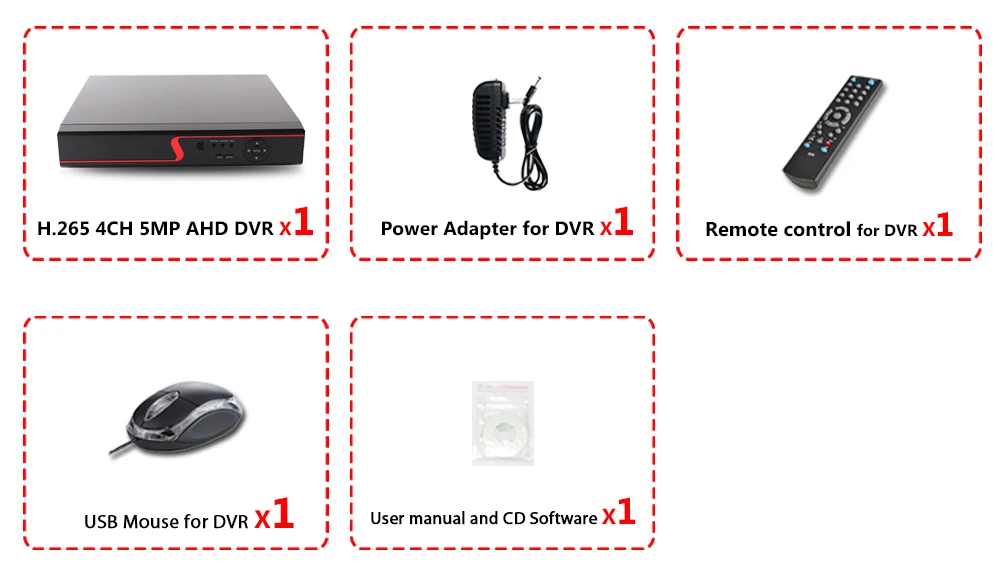 H.265 4CH 8CH 16CH 5MP 5-в-1 AHD цифрового видео Регистраторы 5.0MP Super HD видеорегистратор ONVIF совместимый H265 облако P2P приложения XMeye