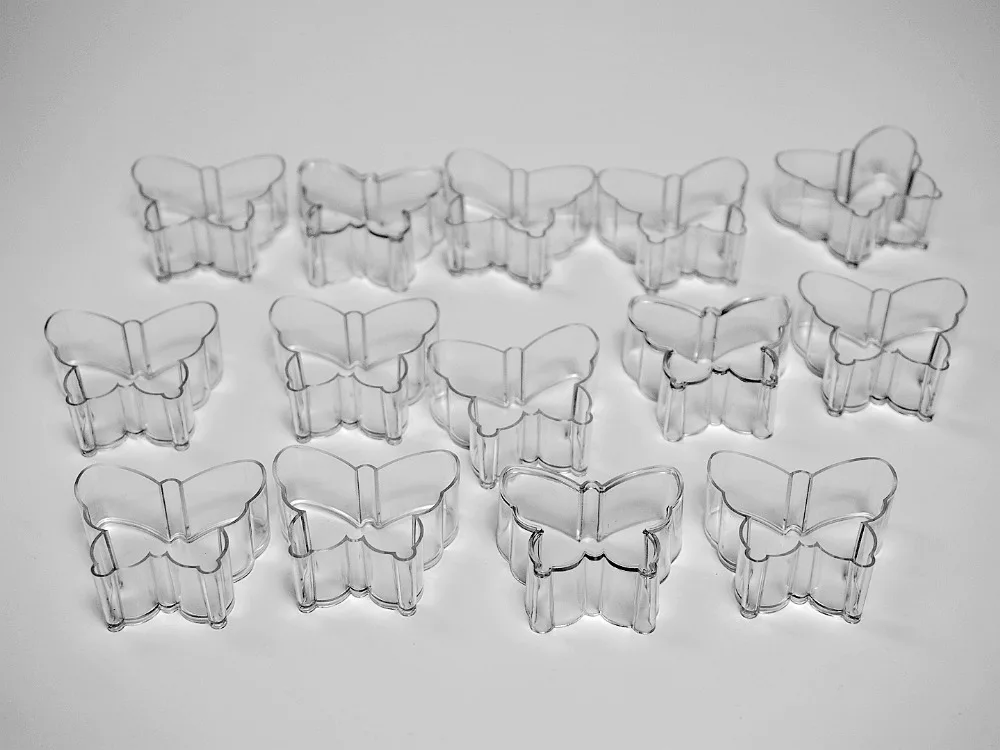 High Temperature Resistant Flame Retardant  Butterfly shape PC Candle Holders For Christmas Day Scented  Candle  DIY 20Pcs