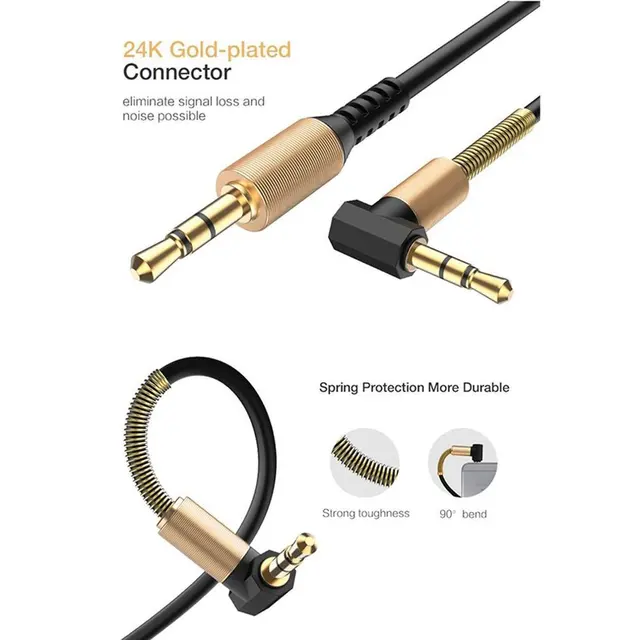 Câble audio jack 3,5 mm, câble auxiliaire mâle à mâle cordon de ligne de  haut-parleur pour iphone 6 / Samsung Galaxy S8 / voiture / casque / Xiaomi  Redmi