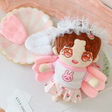 

20cm Plush Star Doll Accessories Doll Clothing White Pink Angel Wings Girls Gift