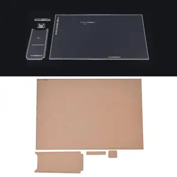 

Leather Template Set Transparent Acrylic DIY Leather Hand Bag Wallet Craft Making Tool