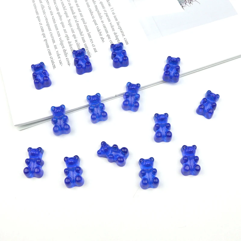 Dark blue bear 20-100 шт милый медведь плоское заднее плоское украшение из смолы цвет DIY ремесла поставки телефон нашивка в виде ракушки декор искусство Материал Дети аксессуары для волос - Цвет: Dark blue bear
