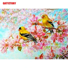 GATYZTORY 3D Алмазная живопись полная квадратная дрель DIY домашний Декор Ремесло Стразы мозаичная картина фото на заказ желтые воробьи