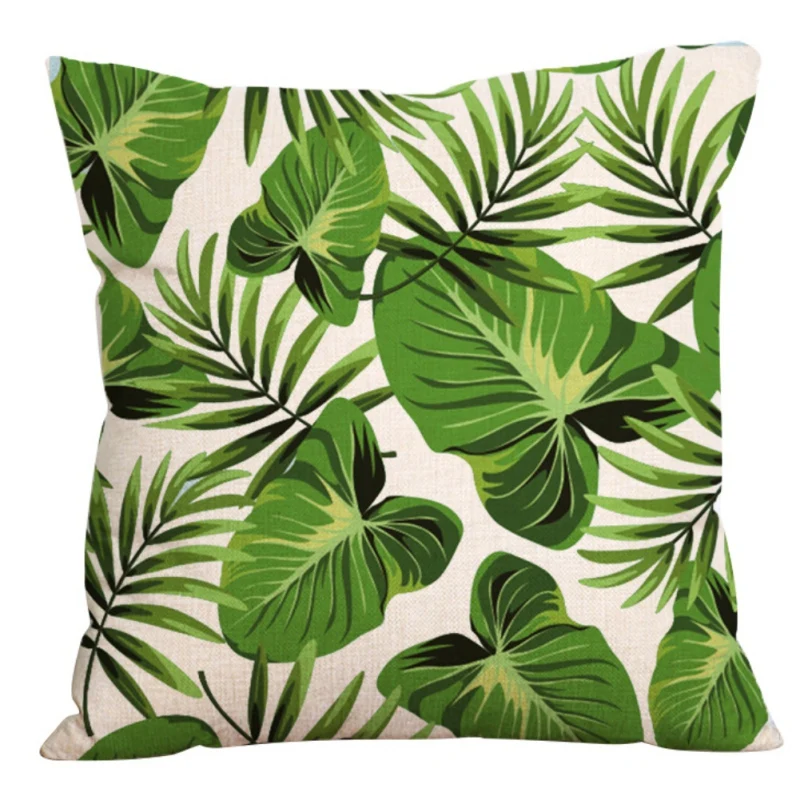 

1Pcs Tropical Plants Nordic Watercolor Linen Decorative Pillows Cafe Home Sofa Cushion Covers Pillowcase