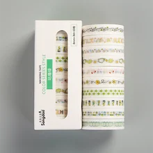 

10PCS Washi Tape Set DIY Decoration Scrapbooking Planner Paper Wide Adhesive Masking Tape Label Sticker Stationery