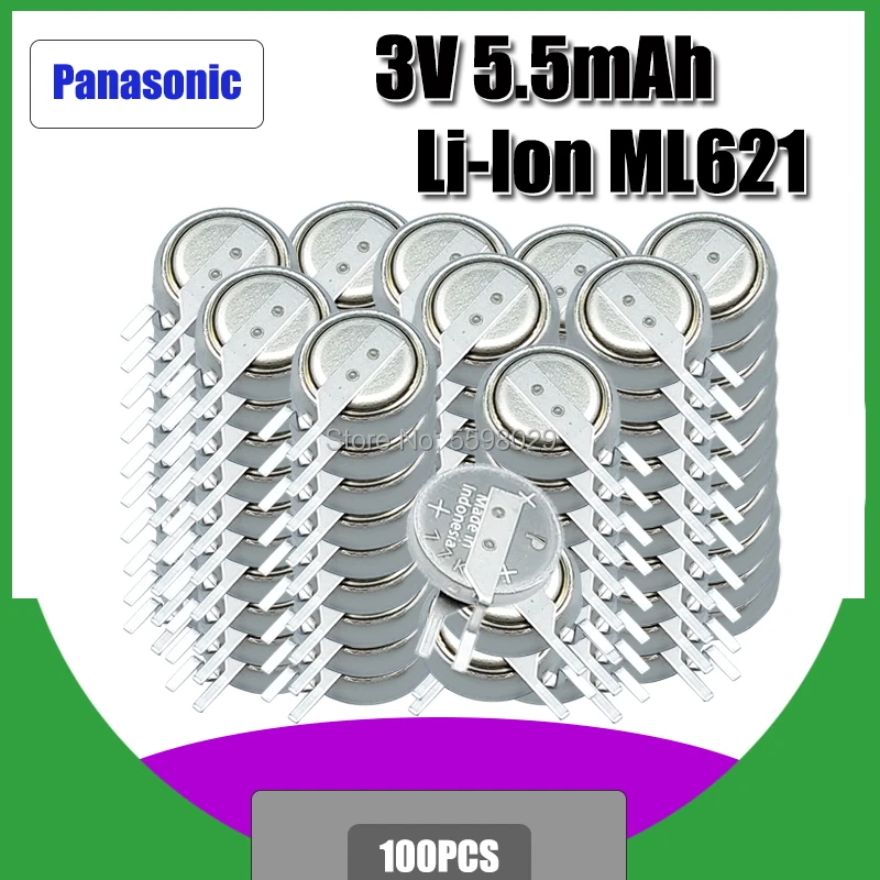 Оригинальный сменный аккумулятор Panasonic ML621 ML 621 MS621 5 8 мАч 100 шт.|Часовые батарейки| |