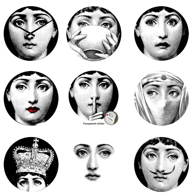 Милан Италия дизайнер fornasetti таблички узор обои разделенные картины настенные наклейки DIY Украшение стены 8 дюймов - Цвет: 29