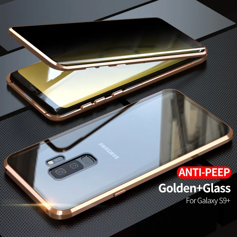 Магнитный чехол для samsung Galaxy S10 S9 S8 Plus, магнитный металлический двухсторонний чехол из закаленного стекла для samsung S10 Plus