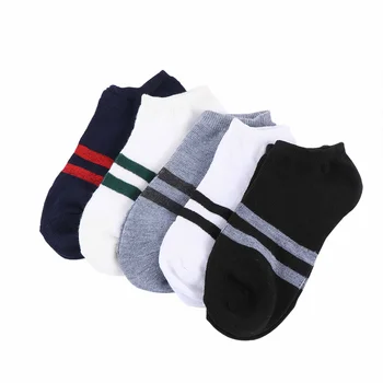 

1pairs Men's Socks Cotton Stripe Boat Socks All Seasons Spring Autumn Male Casual Harajuku Breathable Men Ankle Invisible Sock
