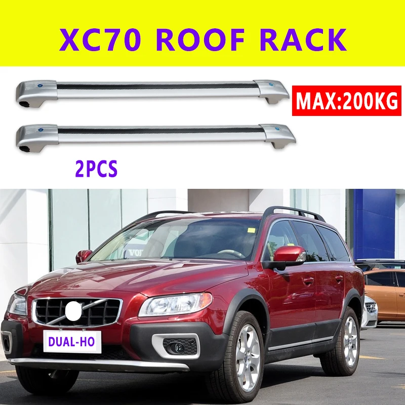 

DUAL-HO 2Pcs Roof bars For Volvo - XC70 II (136) [2007-today] Aluminum Alloy Side Bars Cross Rails Roof Rack Luggage Carrier