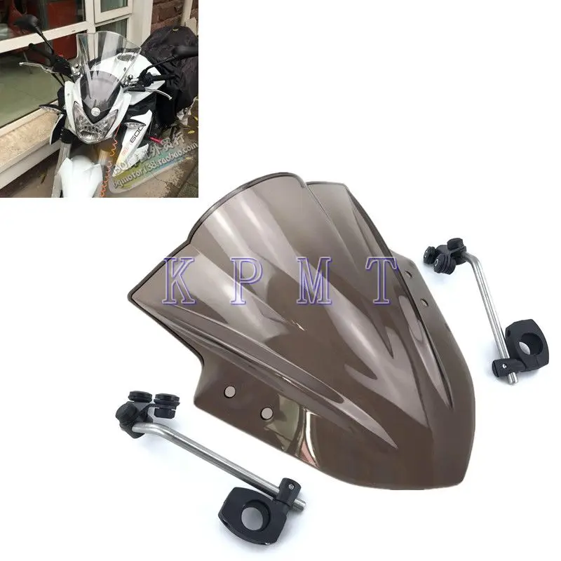 

Motorcycle Windshield Windscreen With adjustable bracket Wind Screen For Yamaha MT125 FZ6 FZ1 FZ8 FZ8N XJ6 MT-01 MT03 MT09 MT07
