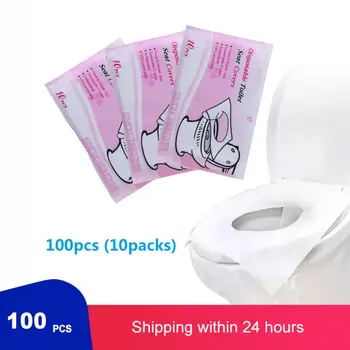 

100PCS Household Soluble Water Disposable Toilet Pad Isolation Touch Public Toilet Seat Paper Cover Portable Toilet Tissue Hot