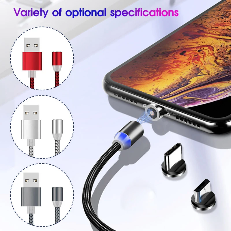 Зарядное устройство для xiaomi Redmi note 7 магнитный кабель Micro USB Type C быстрой зарядки