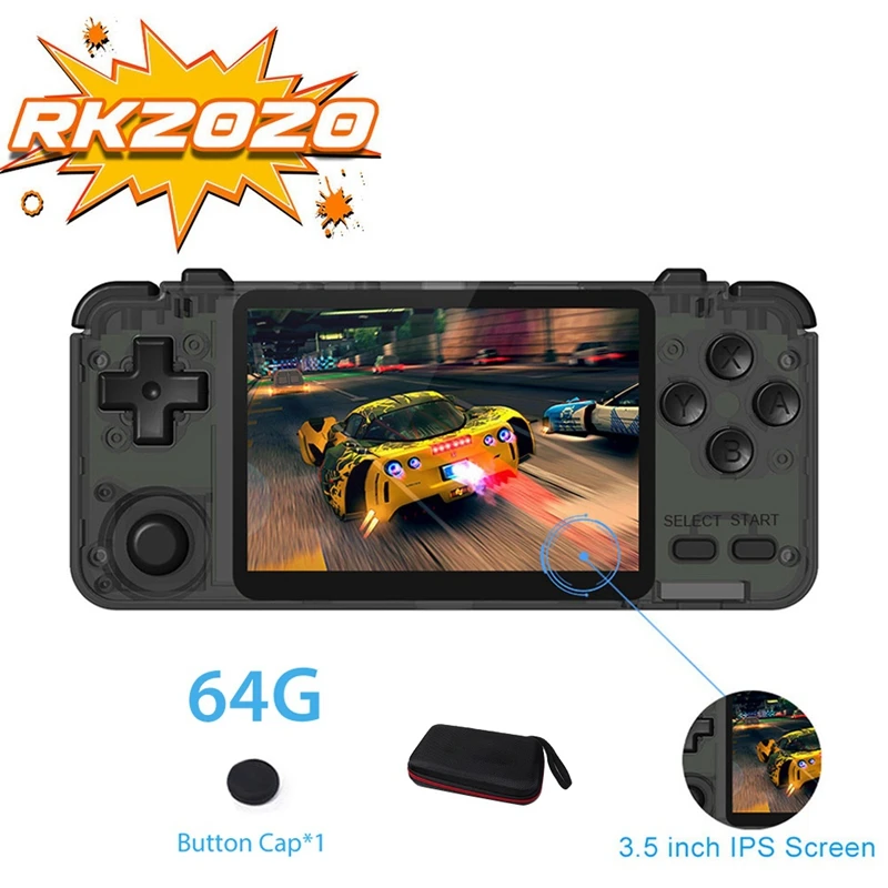 

RK2020 3.5 Inch IPS Sn Portable Handheld Retro Game Console Console Support 360 degree Operation Built-in Game 64G
