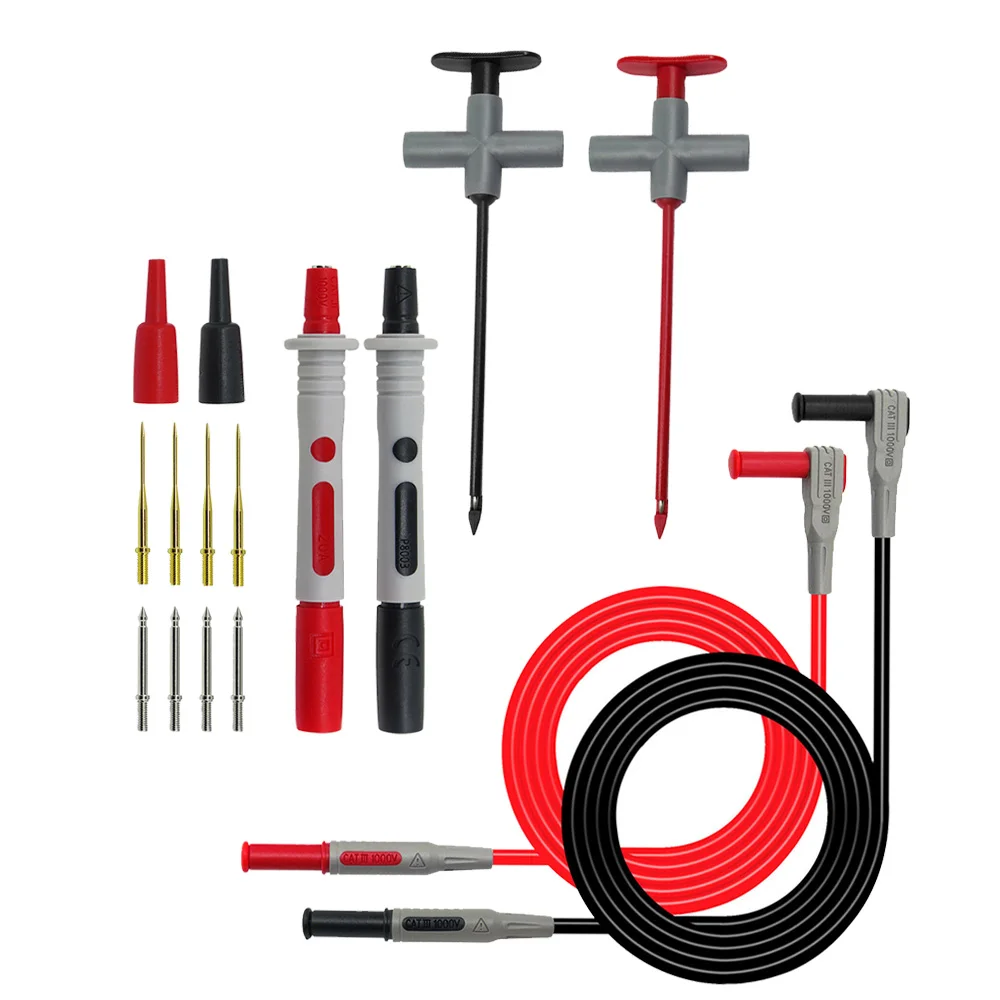 16IN1 Multimeter Test Lead Kit Wire Piercing Probe 4mm Banana Plug For Fluke Power Tools Parts Accessories | Инструменты