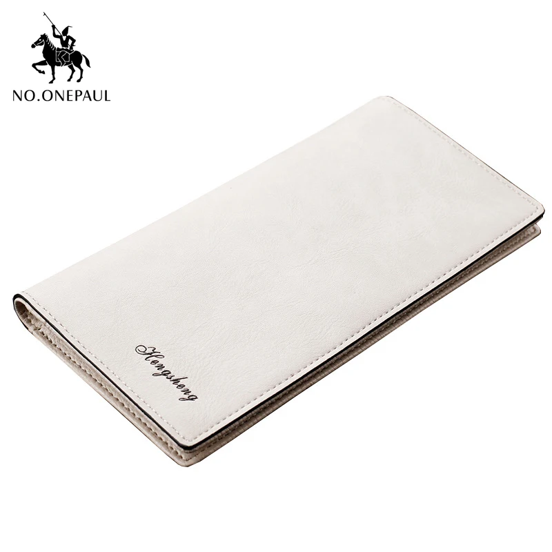 

NO.ONEPAUL 2020 New Men's long wallet, matte retro wallet, ultra-thin button wallet, multifunctional zipper buckle