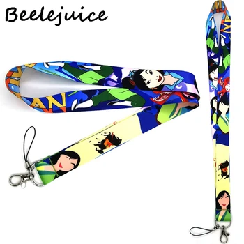 

24pcs Mulan cartoon anime vintage simple 90s Neck Lanyards ID badge holder keychain Mobile Phone Strap Ribbon webbing necklace