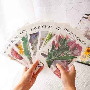 

6 Sheets Norway Forest Stickers Set PET Large Size Plant Lavender Rose Flower Sticker Poster Home DIY Decoration Adhesive F334