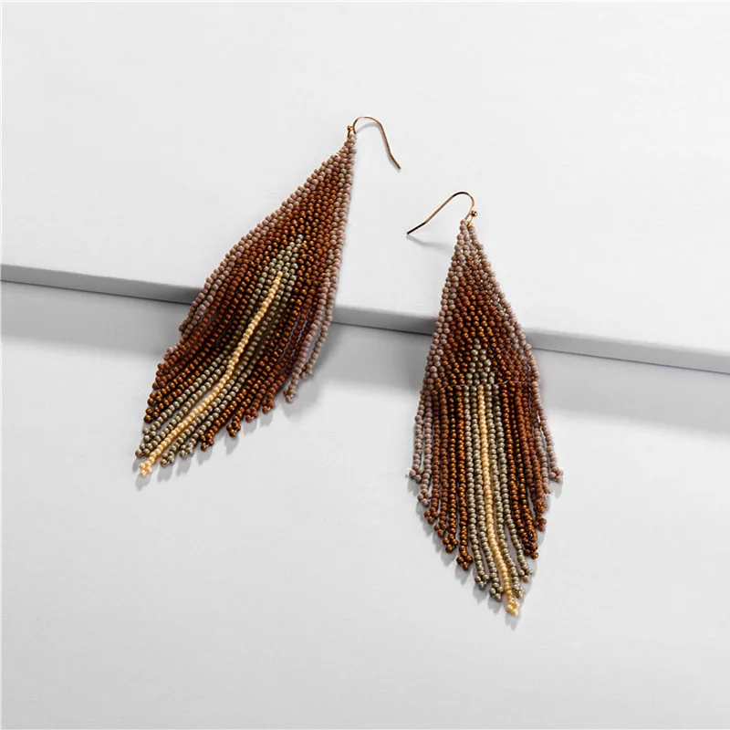 Seed Bead Earrings heart shape earrings jewelry gift Bohemian beaded Earrings