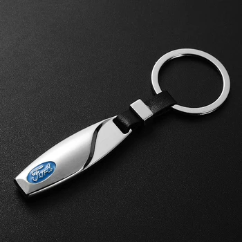 

Creative water drop shape metal art car keychain for ford badge key chain pendant men business gift 4s shop auto accessories