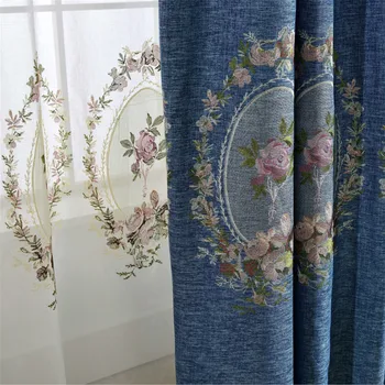 

Blue Green Purple Blackout Curtains Tulle Curtains for Living Room Bedroom Window Shade Drop Textiles Free Shipping