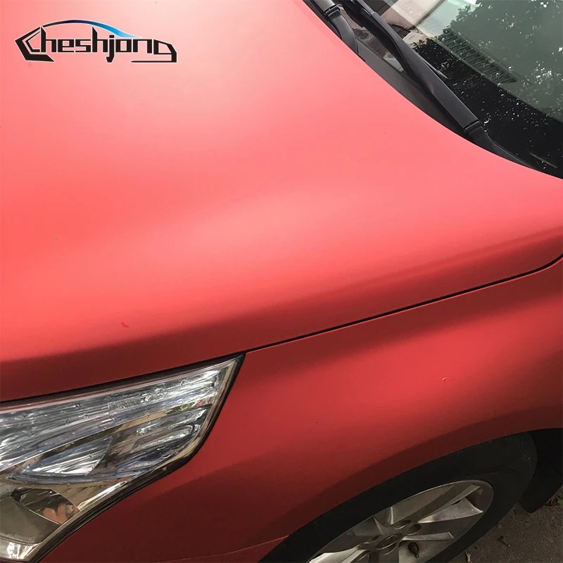 Красный Супер Матовый металлический хром виниловая пленка с воздушными пузырьками матовый хром Виниловая пленка для автомобиля и автомобиля Размер s 1,52x20 м/рулон