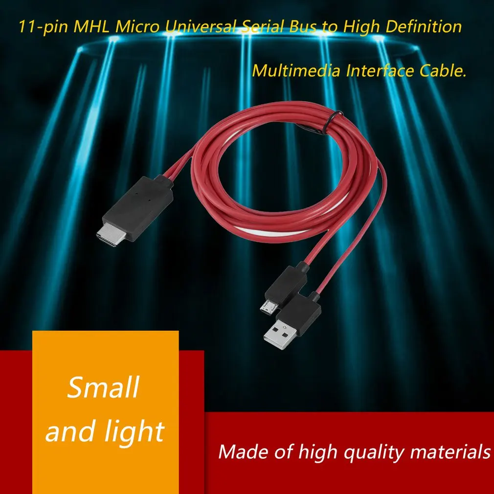 Micro USB MHL to HDMI-compatible Cable 5 Pin & 11 Pin 1080P HD TV Cables