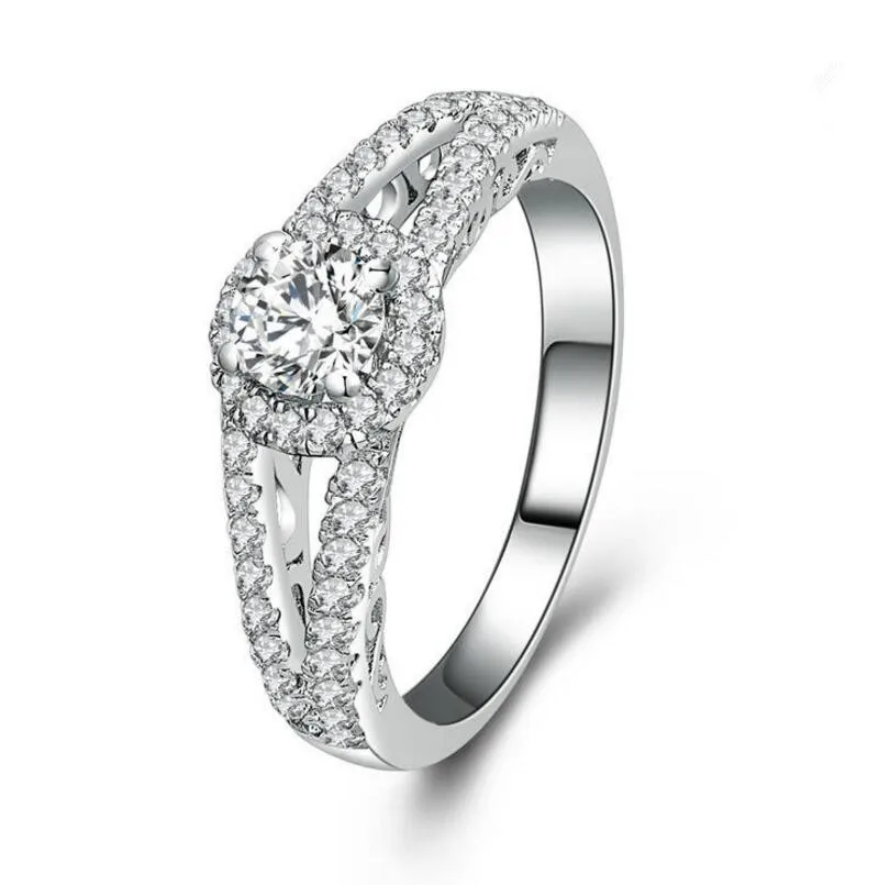 

0.5 Carat 925 Sterling Silver Diamond Engagement Wedding customized diamond ring (XJ)