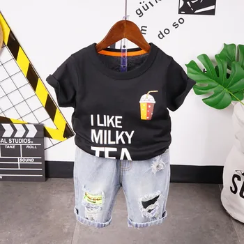 

2020 summer Boy causal t-shirt + shorts two-piece flower boys clothing baby boy sets children's set kid's ports suits 91