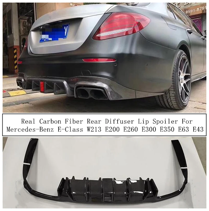

Диффузор для заднего бампера из углеродного волокна, спойлер для Mercedes-Benz E-Class W213 E200 E260 E300 E350 E63 E43 2016-2020