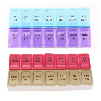 

14 Grids Medicine Tablet Organizer Pill Box Splitters Pill Storage 7 Days Weekly Pill Case Moisture-proof Organizer Container