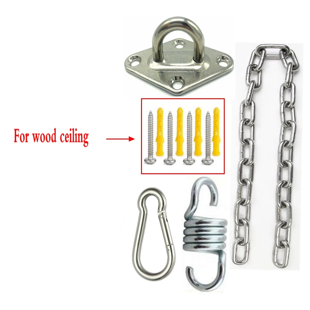 Swing Hanger Kit Stainless Steel Hanging Chair Chain For Sandbag Aerial Yoga Hammock Chair Conneciton Indoor Heavy Duty