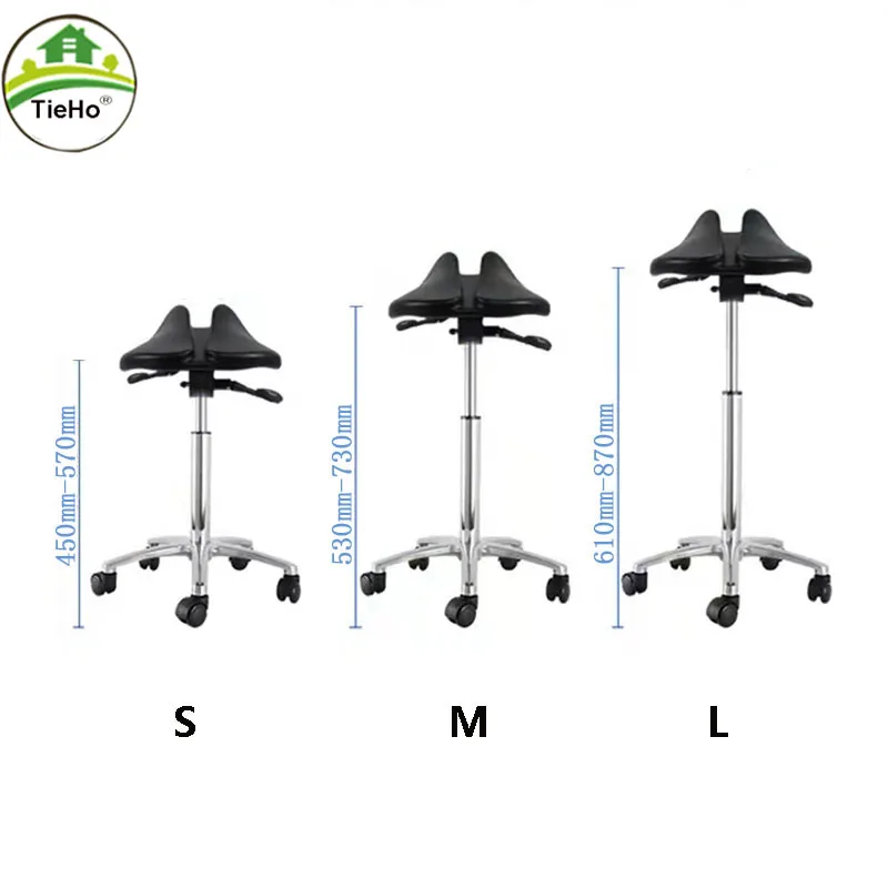 Multi Adjust Ergonomic Saddle Chair Orthopedic Chair Posture Stool with Swivel Tilting Seat For Dental Salon Office