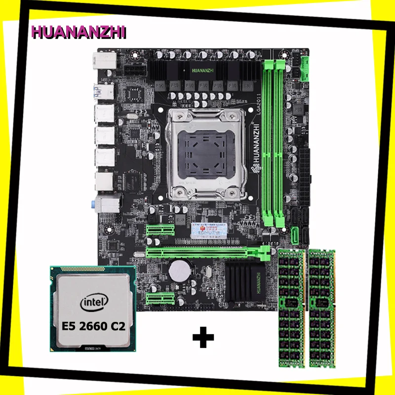 Сборный компьютер HUANANZHI X79 материнская плата CPU RAM combos LGA2011 Xeon E5 2660 C2 ОЗУ 16 Гб (2*8 ГБ)