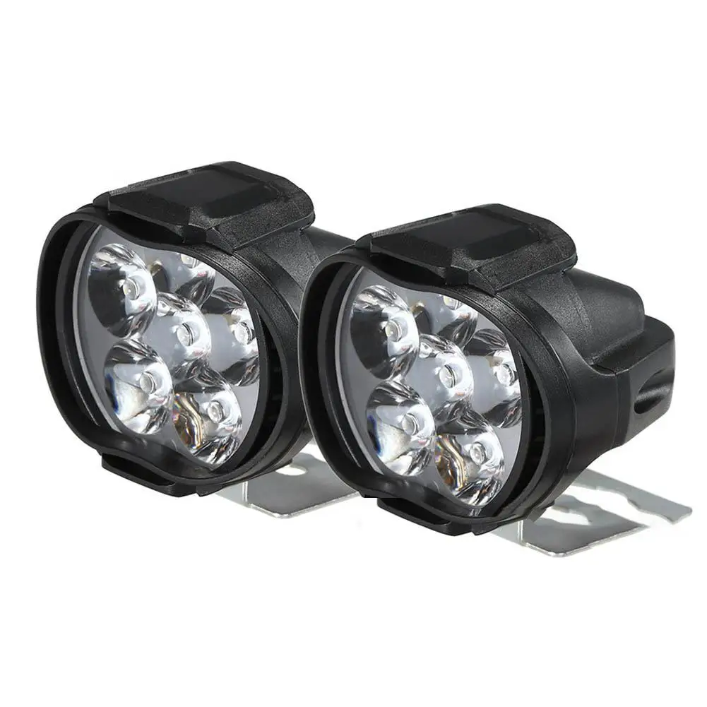 

2PCS Motorcycle Spotlight Vehicle Auxiliary Headlamp Fog Lamp 6LED Spotlight + 1 * 22mm Control Switch Motorbike Headlights